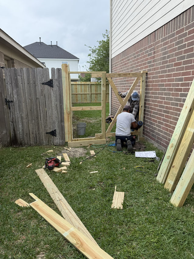 Fencing installation with properly set posts and rails