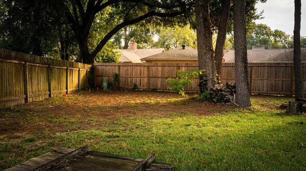 Backyard land clearing and dirt work project