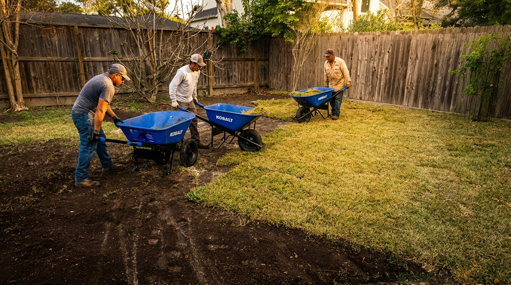 Residential backyard clearing and grading