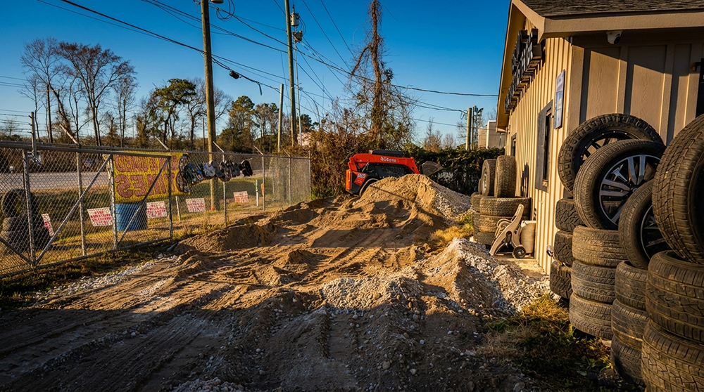 Premier Land Solutions crew on a job site in Porter